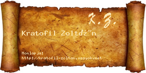 Kratofil Zoltán névjegykártya