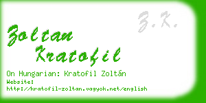 zoltan kratofil business card
